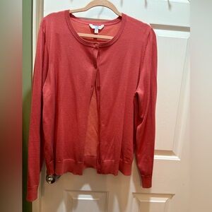 Plus size women’s Time and Tru Coral Button-Up Sweater XXXL